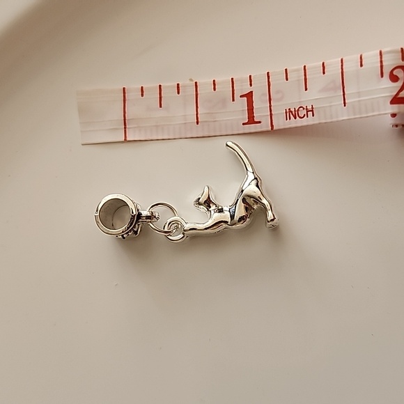 Cat Charm for European Style Bracelets Fits Pandora Systems - Picture 2 of 4